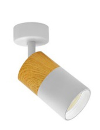 Foco con base cilindro con madera