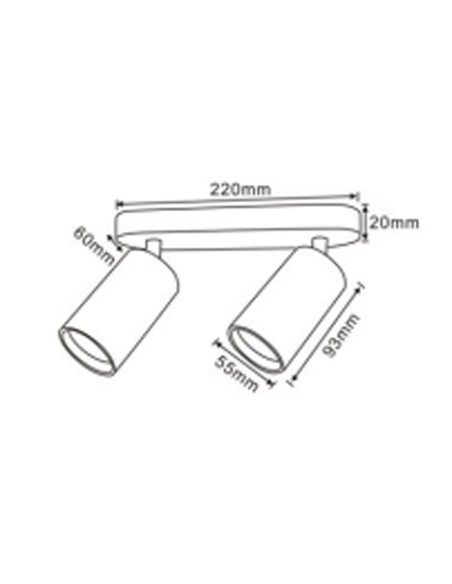 Regleta 2 focos orientables precio saldo