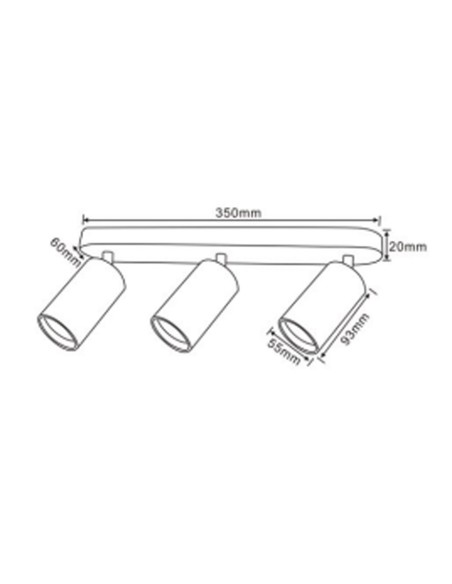 Regleta focos orientables cilindro blanco