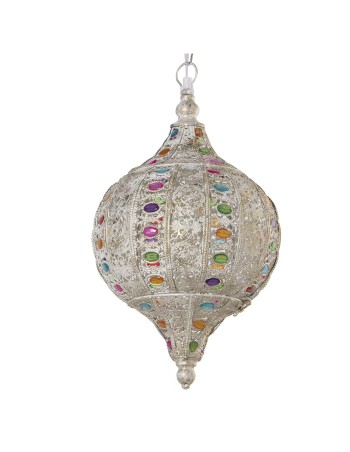 Lámpara moruna blanca patinada