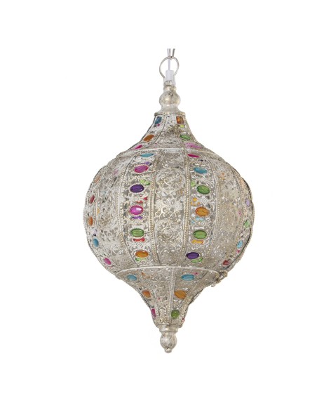 Lámpara moruna blanca patinada