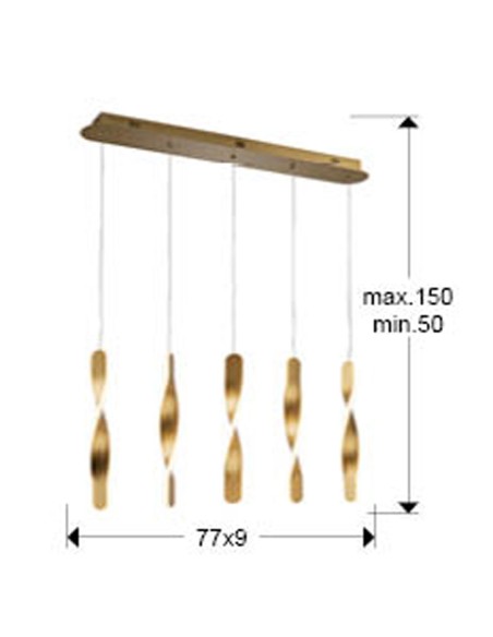 Twist Lámpara de Techo 5 Luces Schuller
