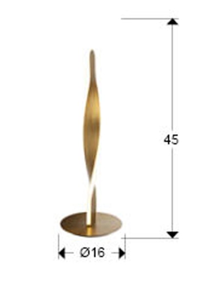 Twist Sobremesa Oro Cepillado Schuller