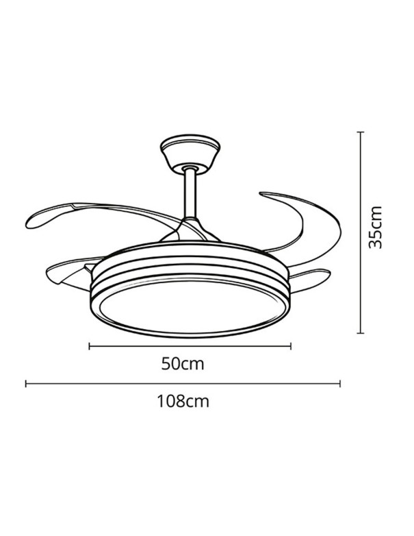 Ventilador de techo con palas retráctiles