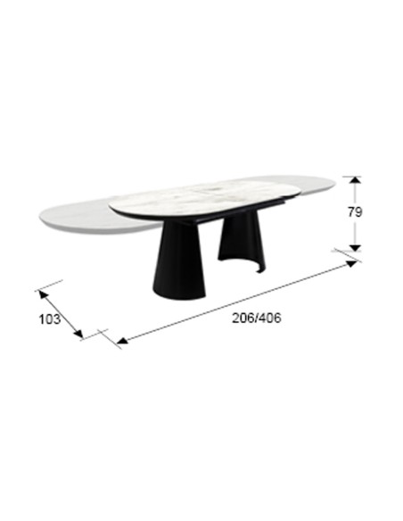 Capri Mesa Comedor Mármol Extensible Schuller