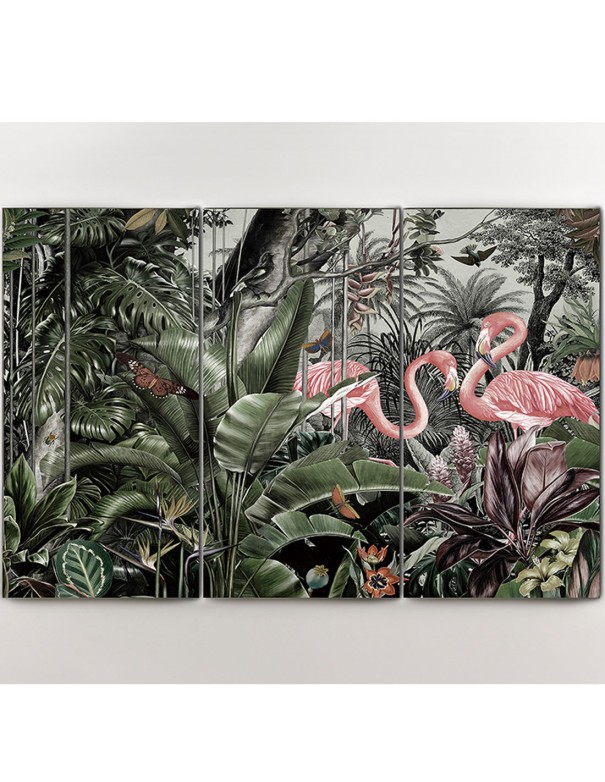 Elegante Tríptico Flamencos para salón