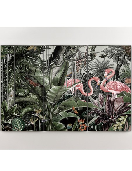 Elegante Tríptico Flamencos para salón