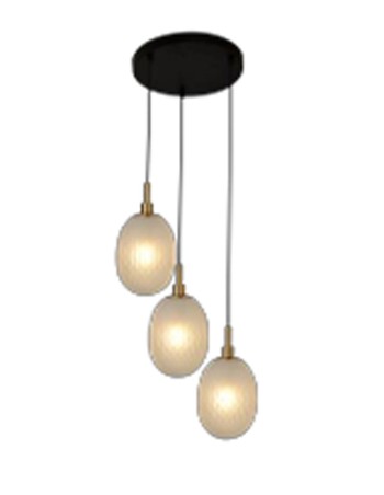 Plafón 3 alturas tulipas cristal