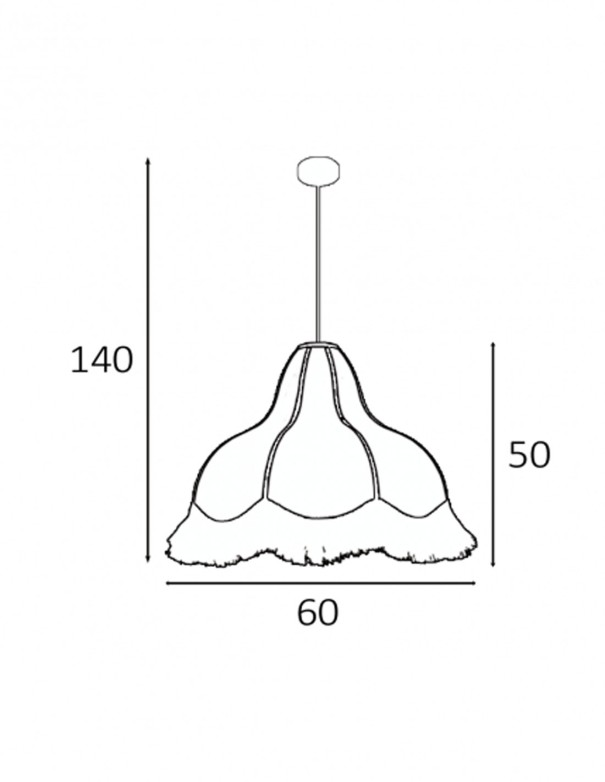 Lámpara de techo con flecos