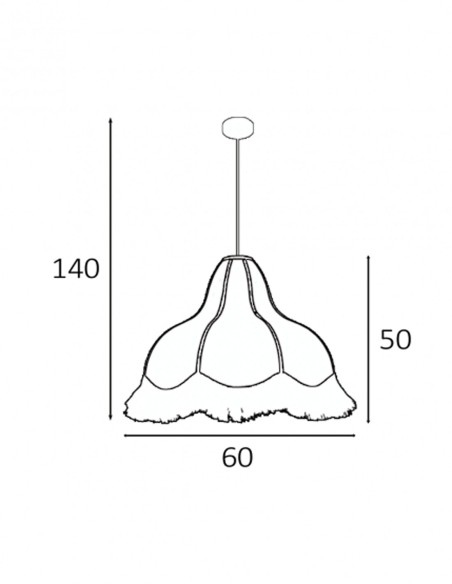 Lámpara de techo con flecos
