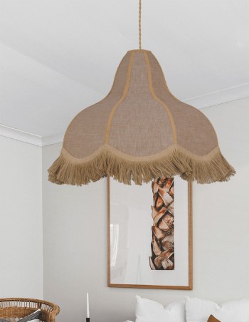 Lámpara colgante tela y yute