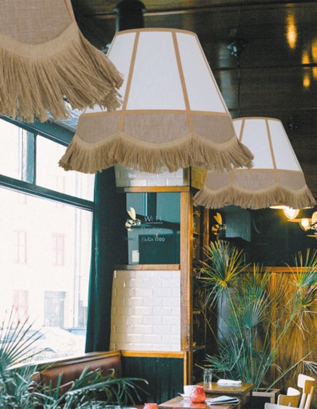 Lámpara textil forma de cubo barata