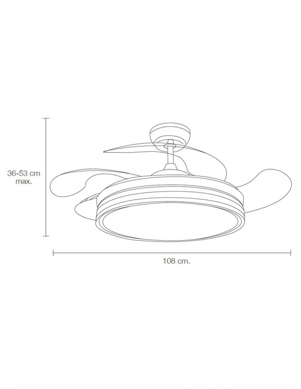 Ventilador blanco aspas retráctiles