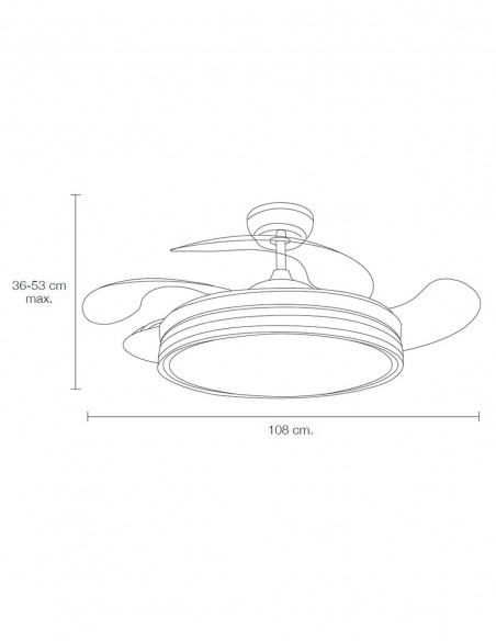 Ventilador blanco aspas retráctiles