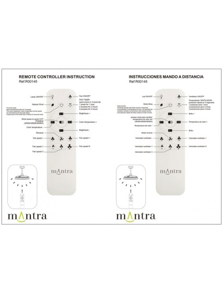 Mini Mistral ventilador retráctil Mantra blanco con madera
