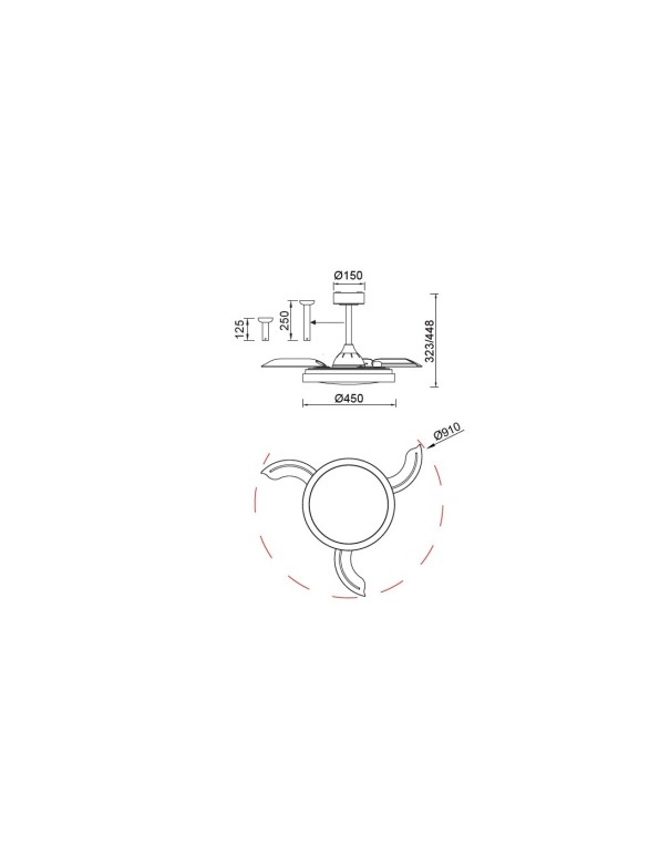 Ventilador de techo mini Mistral de Mantra aspas retráctiles