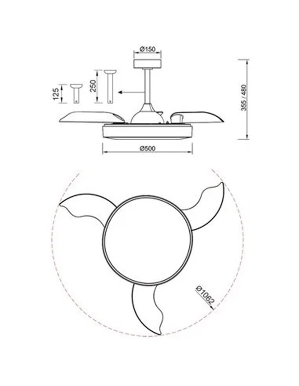 Ventilador aspas desplegables Alaska Blanco