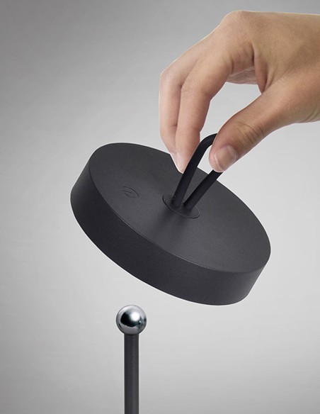 Lámpara mesa exterior Gong negra