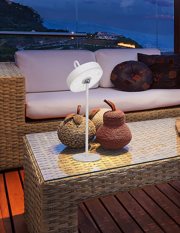 Lámpara Gong blanco exterior