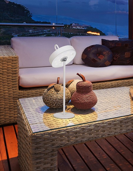 Lámpara Gong blanco exterior