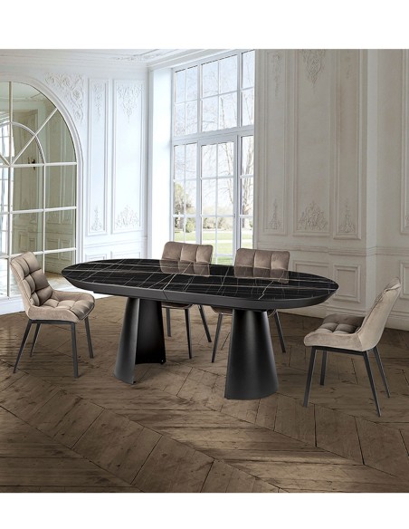 Mesa Capri mármol negro de Schuller