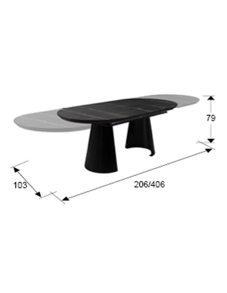 Capri Mesa Comedor Mármol Negro Schuller