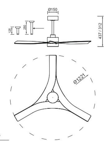 Ventilador de techo Thai negro precio mínimo