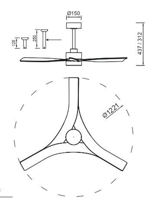 Ventilador de techo Thai negro  y madera precio mínimo