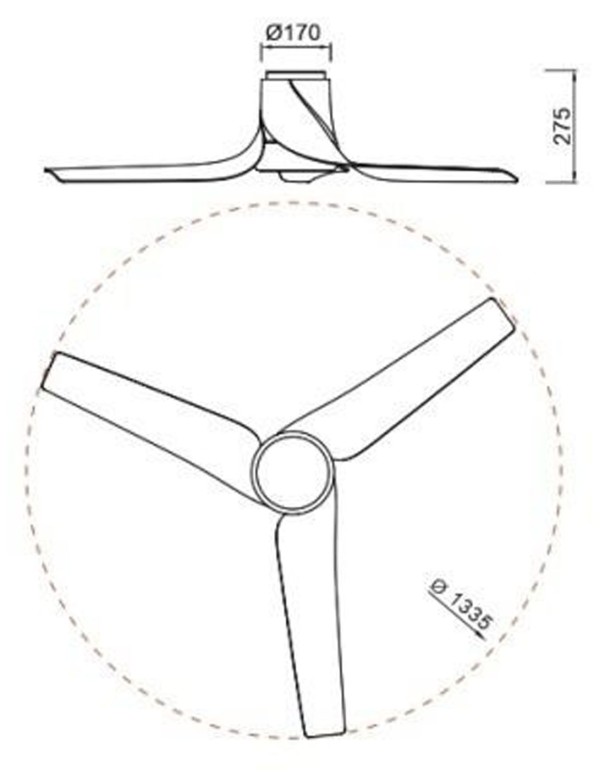 Ventilador de techo Ushuaia blanco madera Mantra
