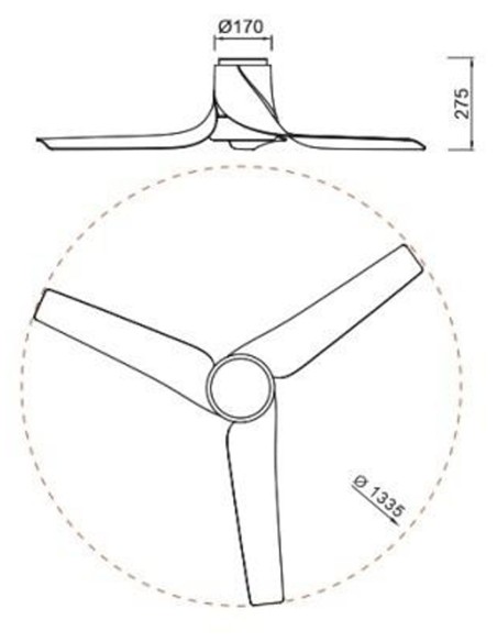 Ventilador de techo Ushuaia blanco madera Mantra