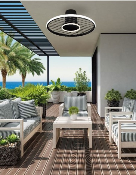 Ventilador Soho negro led 45W