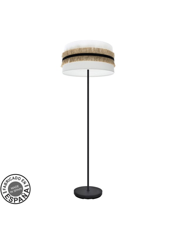 Lámpara de Pie Angola Negro, Blanco y...