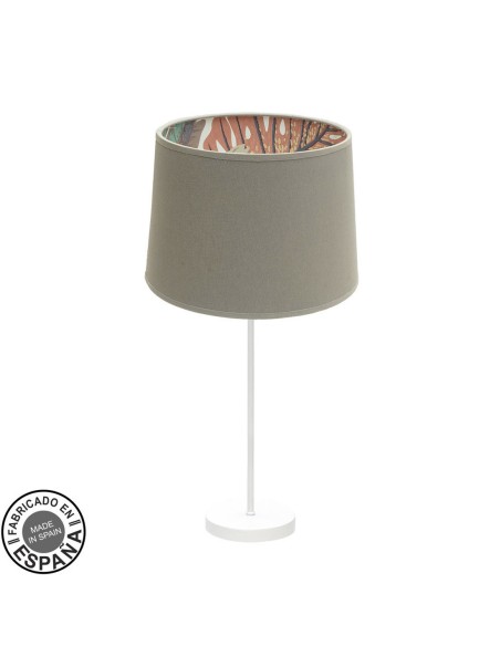 Lámpara sobremesa alta con pantalla topo