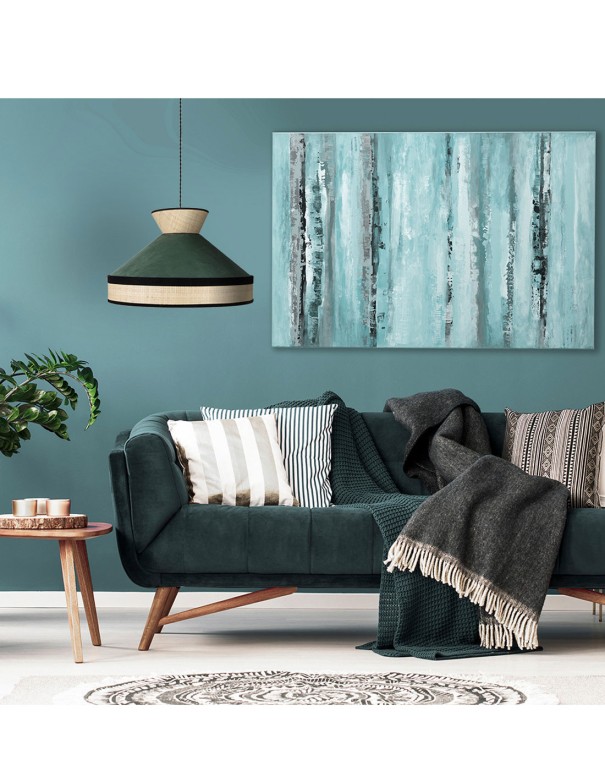 Fabrizio Lámpara de Techo Verde y Rafia