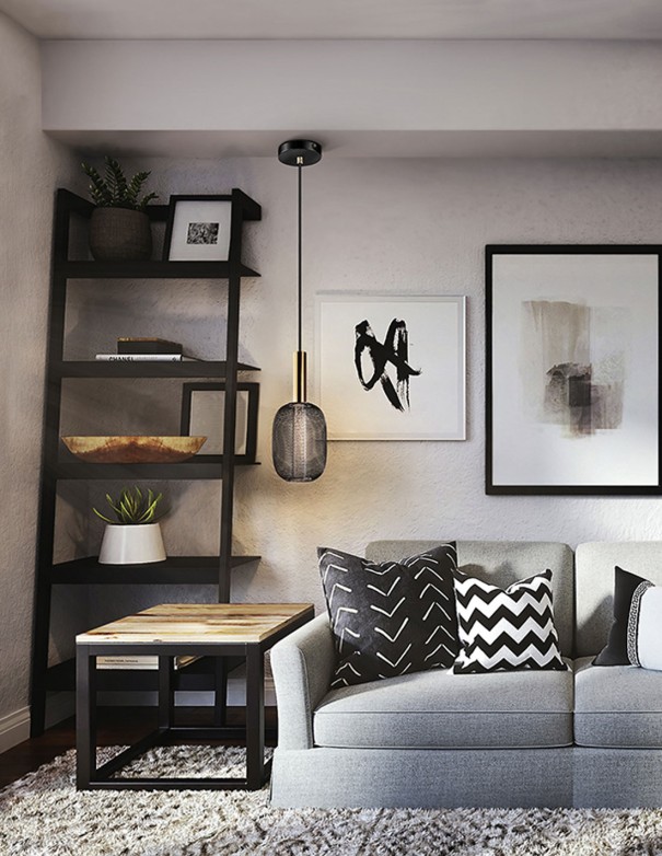 Lámpara de techo Micrón oro y negra