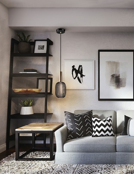 Lámpara de techo Micrón oro y negra