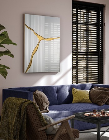 Espejo Surcos II pan de oro