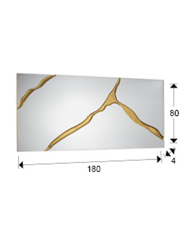 Espejo Surcos II Rectangular Pan de Oro