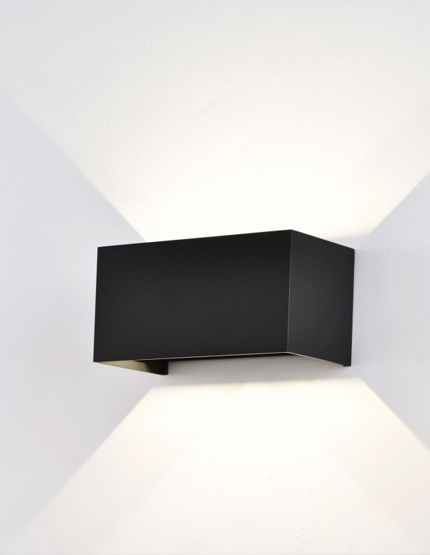 Davos Aplique Doble Luz Dimable Negro 2700K