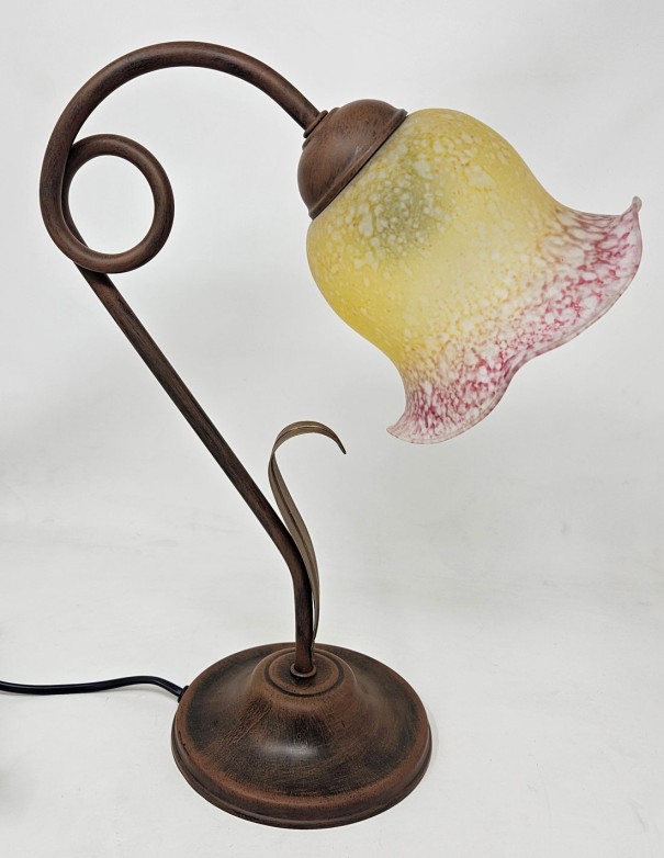 Sobremesa Forja Patina Marrón Tulipa Jaspeada