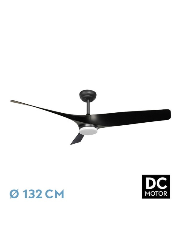 Niger Ventilador 132 cm Motor DC Negro