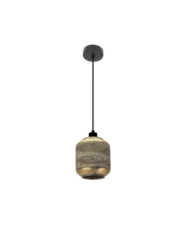 Vizela Lámpara Metal Calado Dorado y Negro