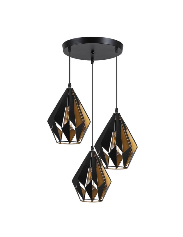 Marsala Plafón 3 Alturas Regulables Negro Oro