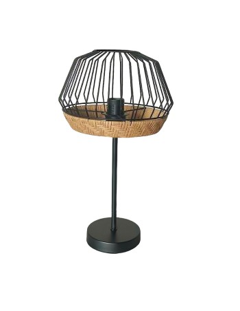 Hugo Sobremesa Negro con Ratán