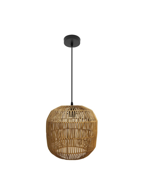 Fabio Lámpara 33 CM Negro Natural Avellana