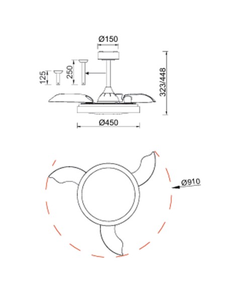Ventilador de techo Mantra mini Siberia