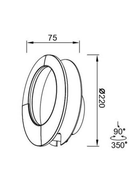 Aplique orientable Toronto blanco