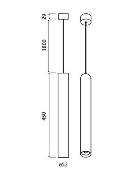 Lámpara para locales cilindro blanco