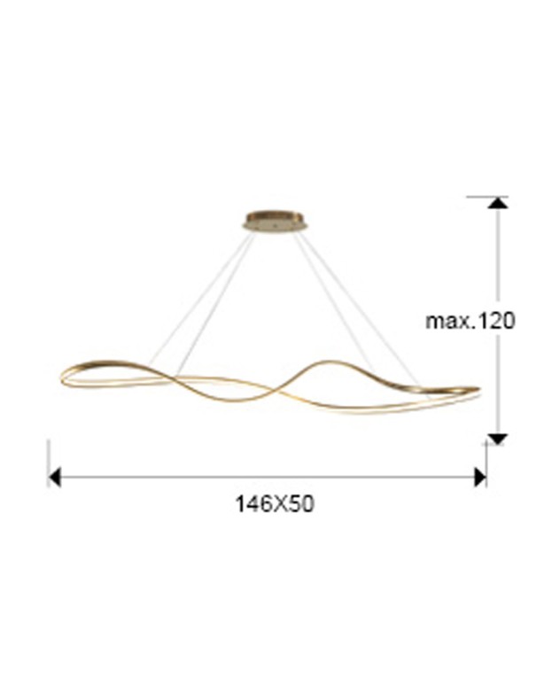 Lámpara Lia Dorada Dimable con Mando...