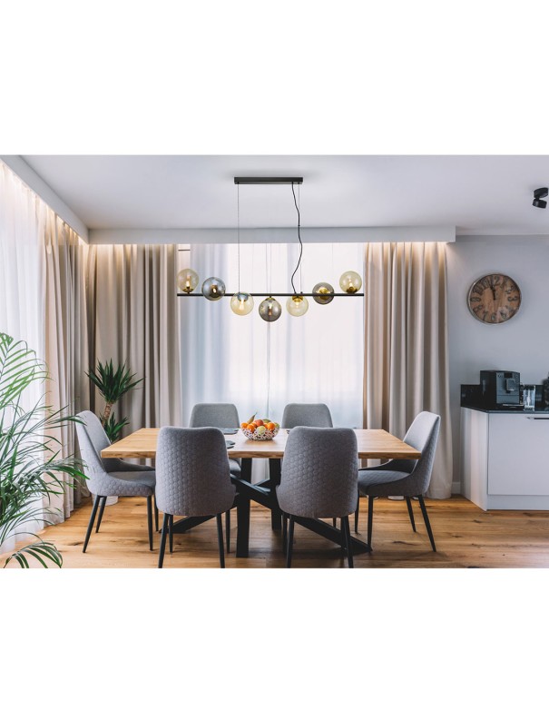 Lámpara de techo Inoa cristal ámbar y smoke